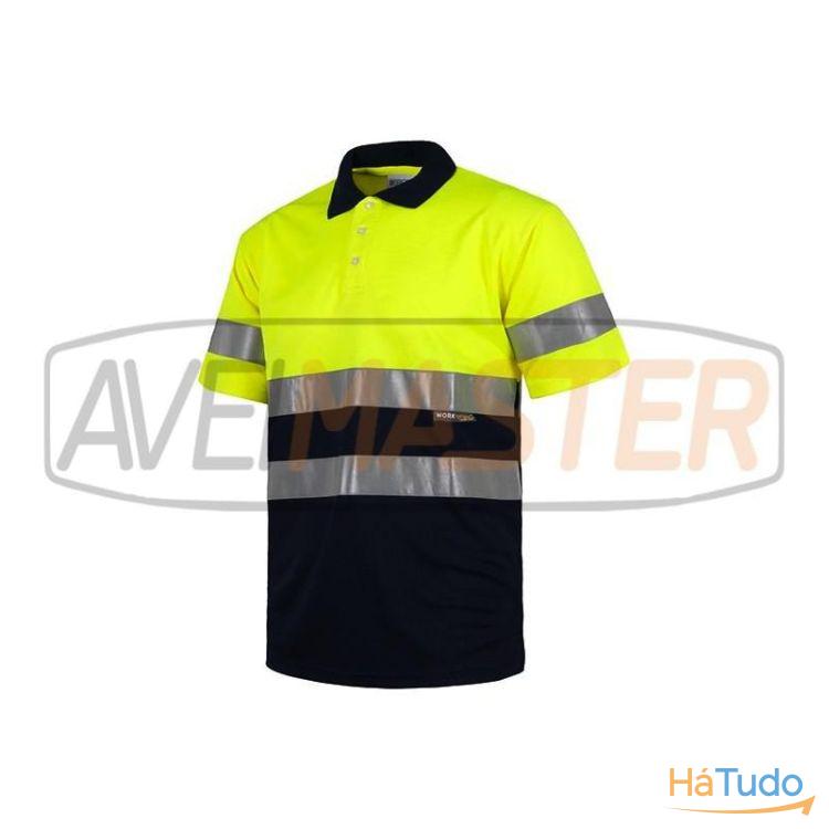 Polo m/curta refletor Azul/Amarelo,Poliester C3860-S-171310 Polo m/curta refletor Azul/Amarelo,Poliester C3860-S-171310