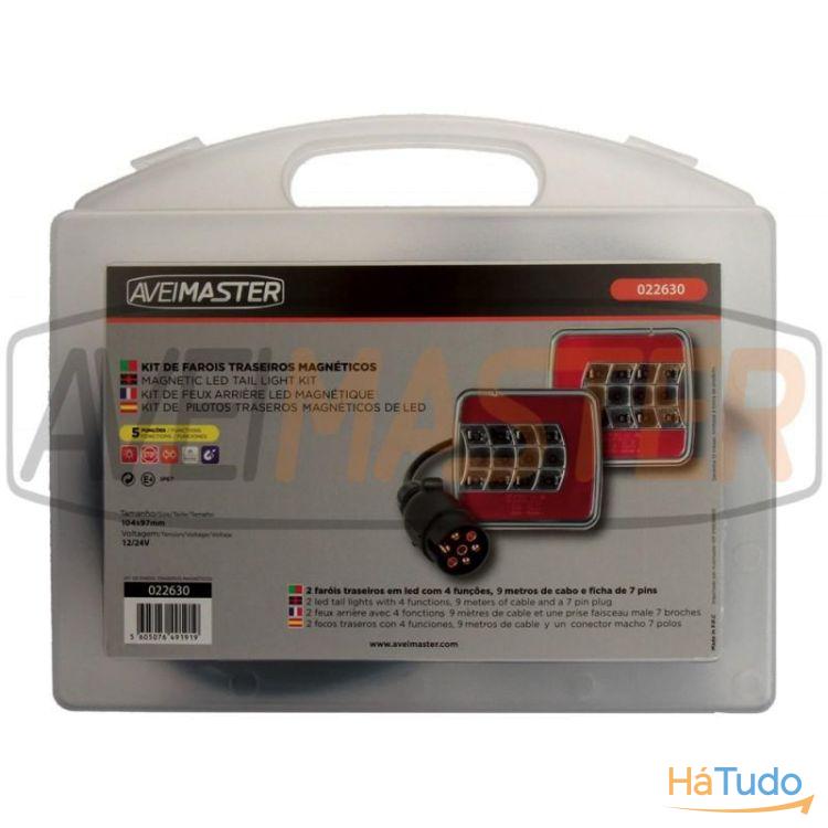 Conjunto Farois Magneticos 12/24v c/9mt cabo Mala Plastica Conjunto Farois Magneticos 12/24v c/9mt cabo Mala Plastica