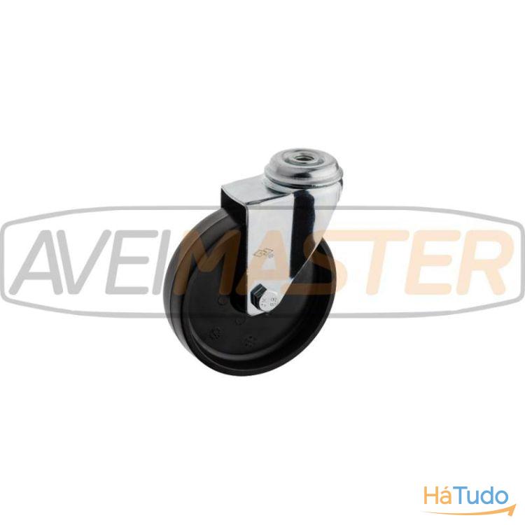 Roda PP Preto Giratoria 75x23x10,1 FP Altura 97,5 50Kgs Roda PP Preto Giratoria 75x23x10,1 FP Altura 97,5 50Kgs