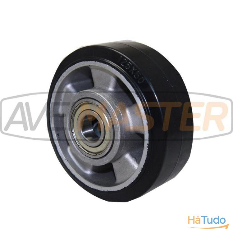 Roda Elastic Preta ALU 125x50x20-60 Rolamento 6204 - 250 Kgs Roda Elastic Preta ALU 125x50x20-60 Rolamento 6204 - 250 Kgs