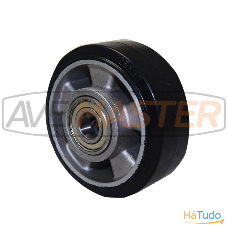 Roda Elastic Preta ALU 125x50x20-60 Rolamento 6204 - 250 Kgs Roda Elastic Preta ALU 125x50x20-60 Rolamento 6204 - 250 Kgs