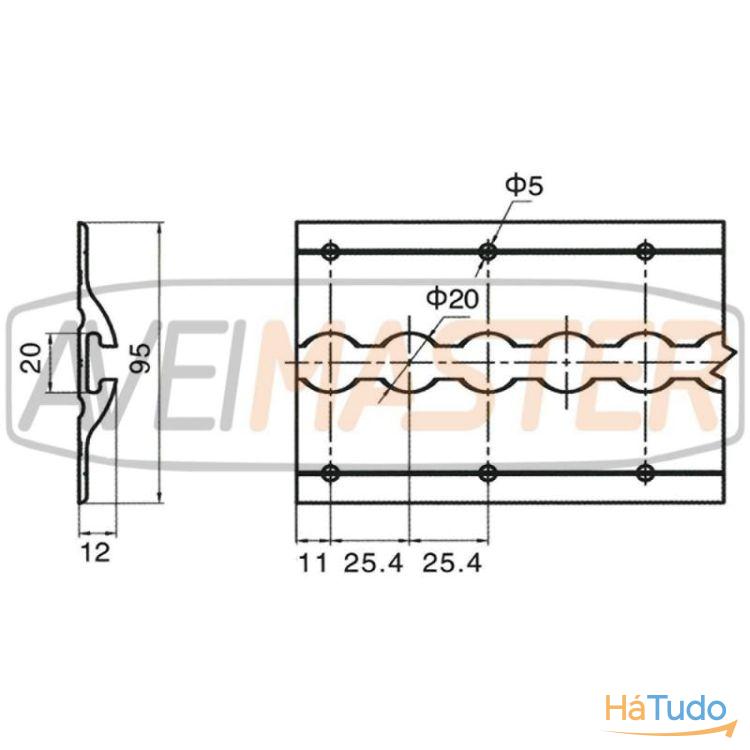 Perfil Aeronautico Calha Aluminio Saliente 95x12mm 3 metros Perfil Aeronautico Calha Aluminio Saliente 95x12mm 3 metros
