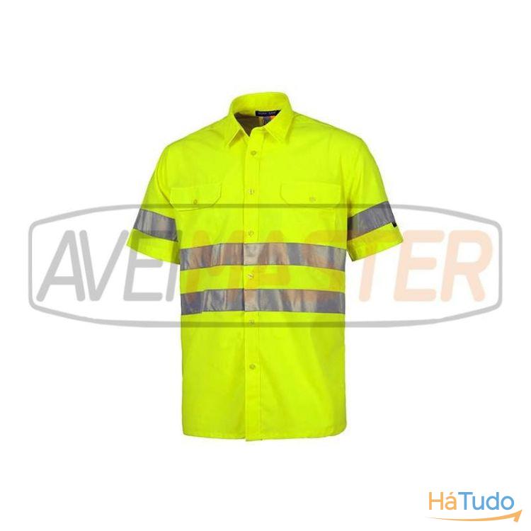 Camisa manga curta alta visibilidade Amarelo C3810 - Tam 42 Camisa manga curta alta visibilidade Amarelo C3810 - Tam 42