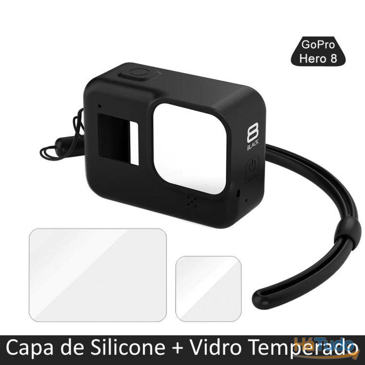 Capa de Silicone Gopro Hero 8  + Vidro Temperado