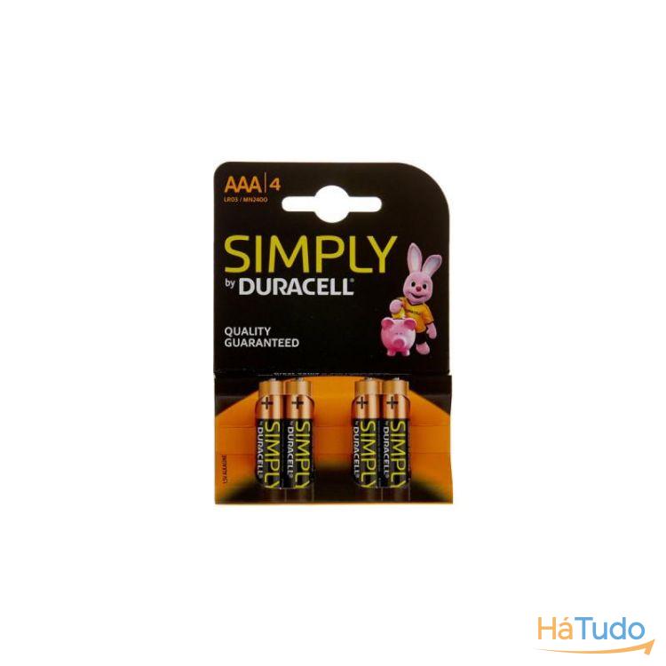 Pilhas Simply Duracell LR03 / AAA Pack 4