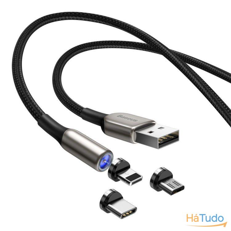 Baseus ? Cabo Magnetico USB-C + micro USB + Lightning 2A  ? 1m