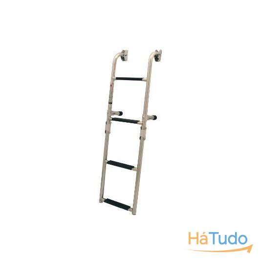 Escada articulada p/ painel de popa em aço inox 316, 2+1 degraus, 200x800mm