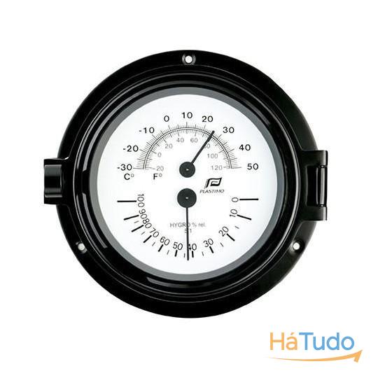 Termometro/higrómetro 4.5 Polegadas com Caixa Preta