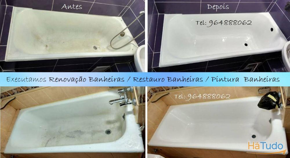 Renovação Banheiras, Restauro de banheiras, Pintura de Banheiras - esmaltagem, vitrificação, ..