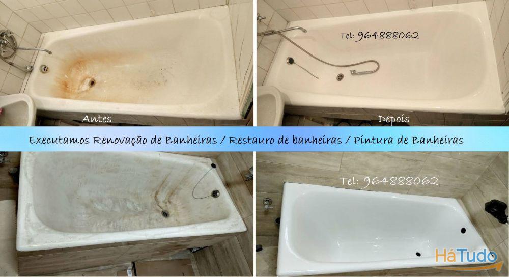 Renovação Banheiras, Restauro de banheiras, Pintura de Banheiras - esmaltagem, vitrificação, ..
