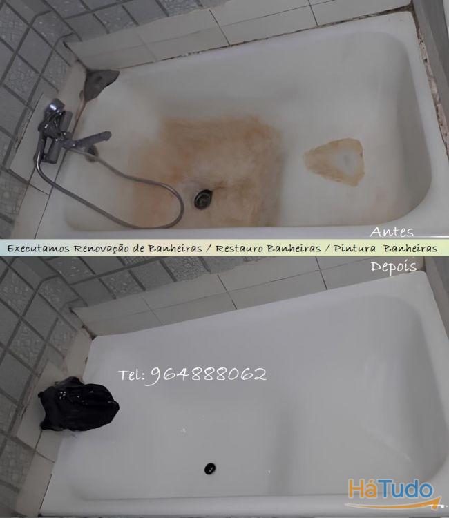 Renovação Banheiras, Restauro de banheiras, Pintura de Banheiras - esmaltagem, vitrificação, ..
