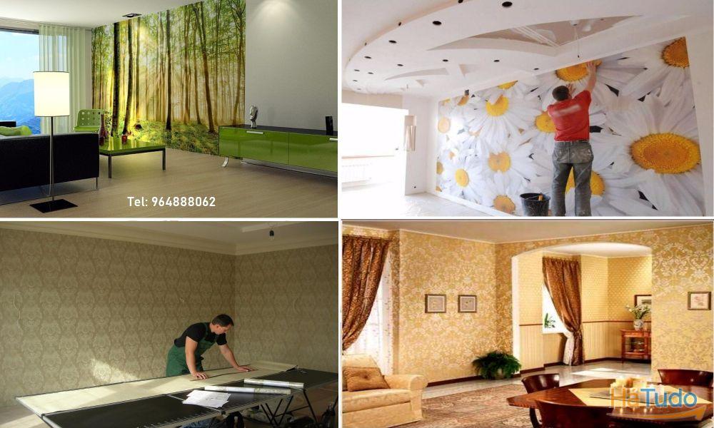 Aplicação de papel de parede Aplicação de papel de parede