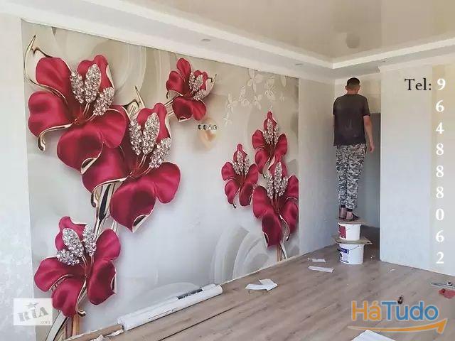 Aplicação de papel de parede Aplicação de papel de parede